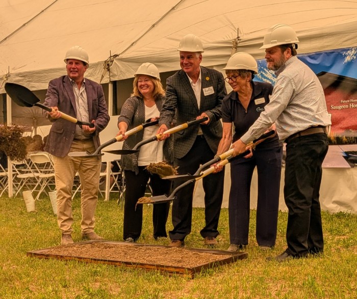 groundbreaking ceremony with shovels